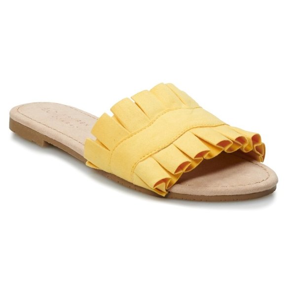 LC Lauren Conrad Shoes - LC Lauren Conrad Yellow Slide Sandal NEW